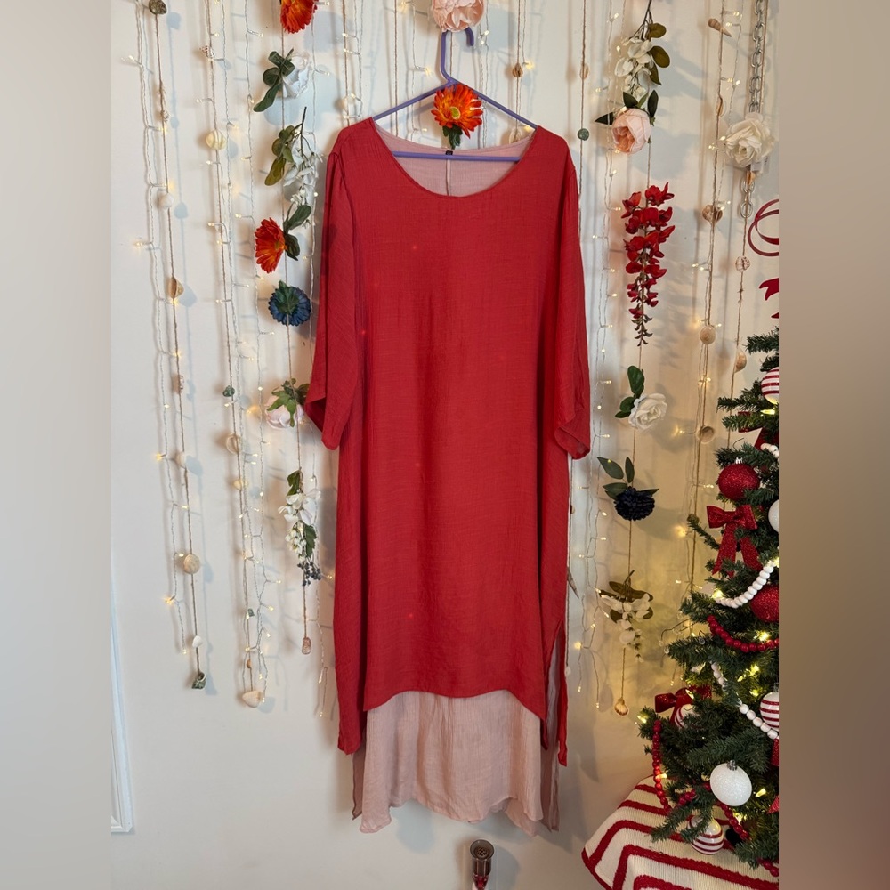 ♥️ Rust & Cream Layered Dress ♥️